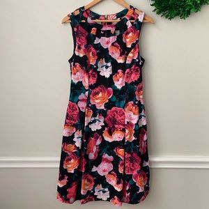 Eliza J Cutout Neck Floral Sheath Dress sz 10